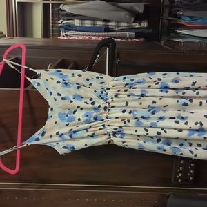 Blue and white maxi dress